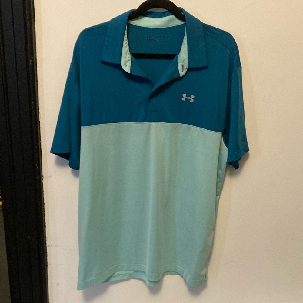 Under Armour Blue Two-Tone Polo Shirt